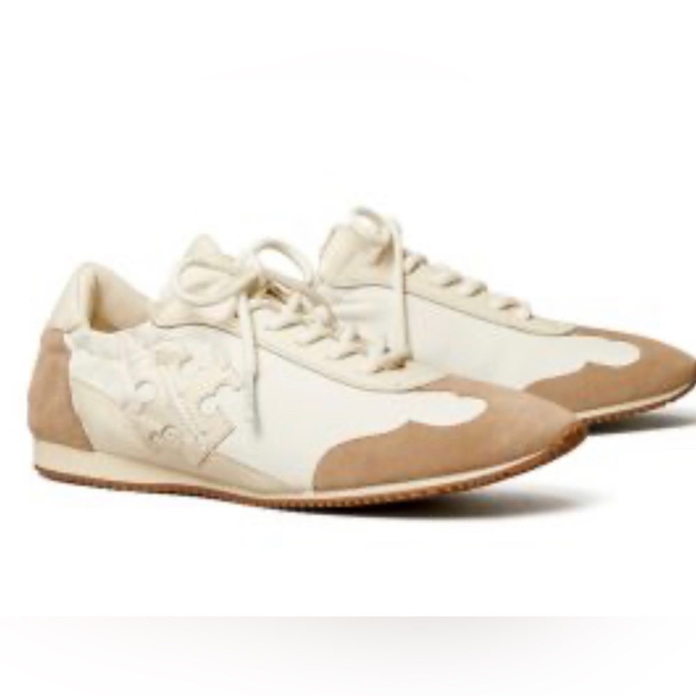 Tory Burch Cream and Tan Sneakers